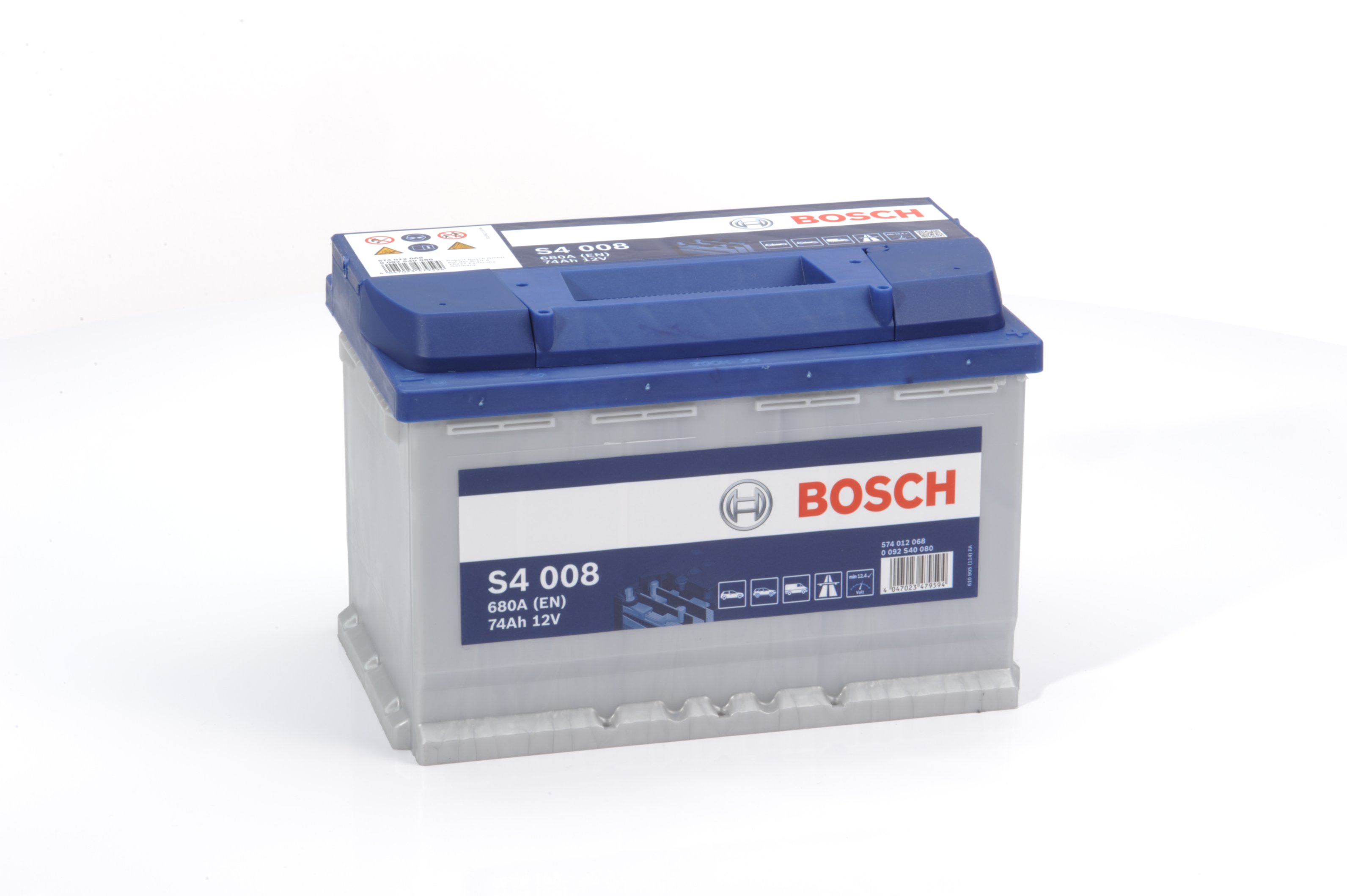 0 092 S40 080 BOSCH Аккумулятор 74Ah  574012   "-  +"  278x175x190